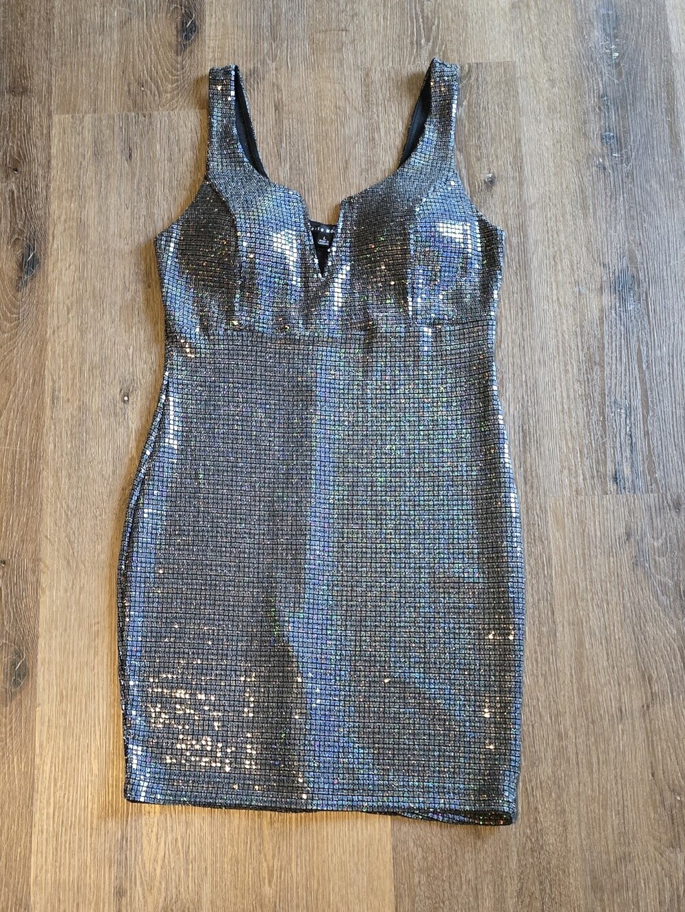 Sequin Metallic Bodycon Dress Size L